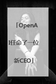 OpenAI任命了一位新CEO